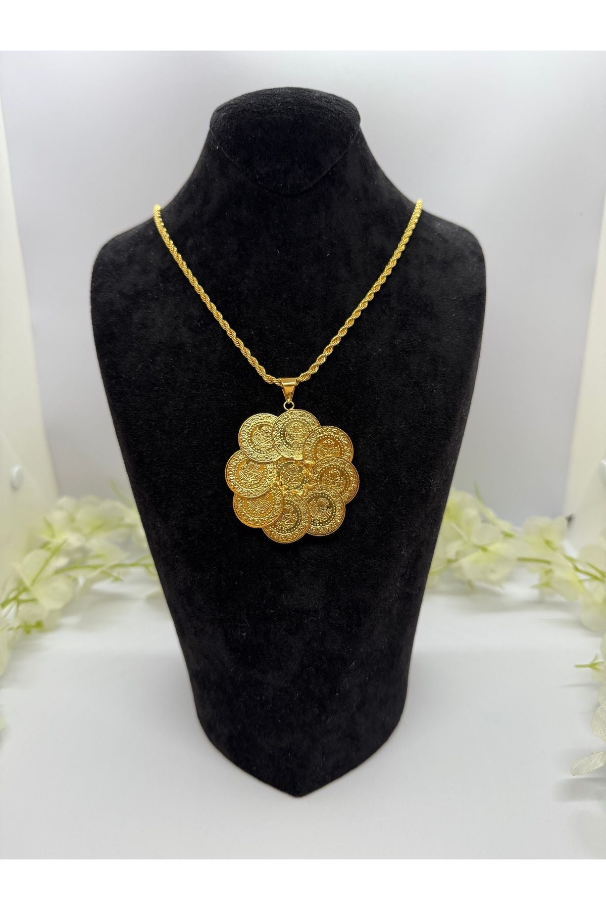 22 Ayar Altın Kaplama Tuğralı Set Lvd507