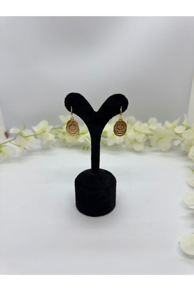 22 Ayar Altın Kaplama Taşlı Osmanlı Tuğrası Motif Set Lvd514
