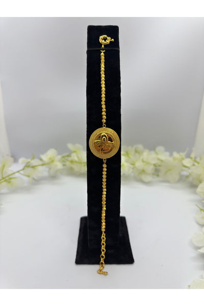 22 Ayar Altın Kaplama Taşlı Osmanlı Tuğrası Motif Set Lvd514