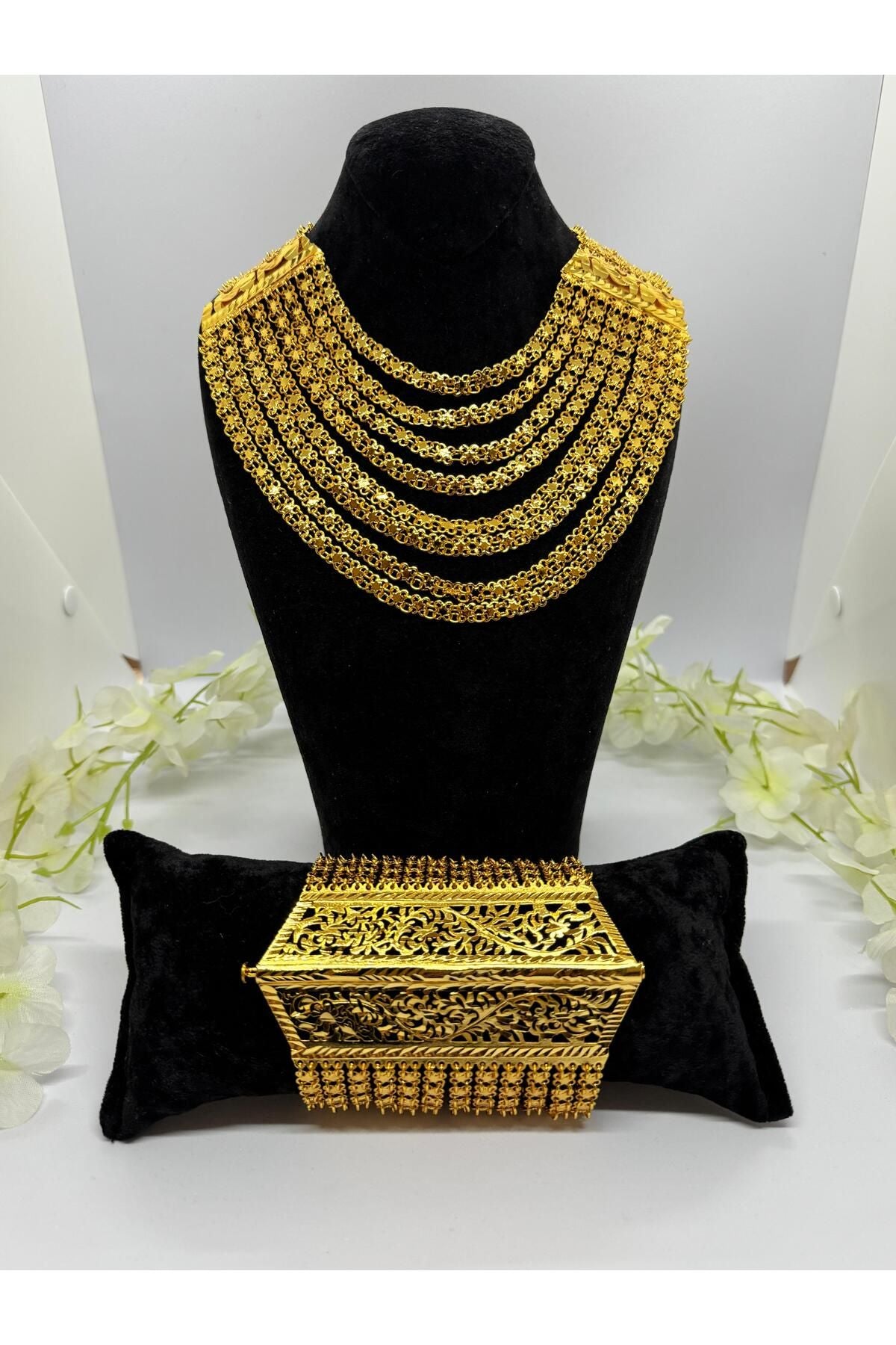 22 Ayar Altın Kaplama Akıtma Model En Üst Kalite VIP Set Lvd563