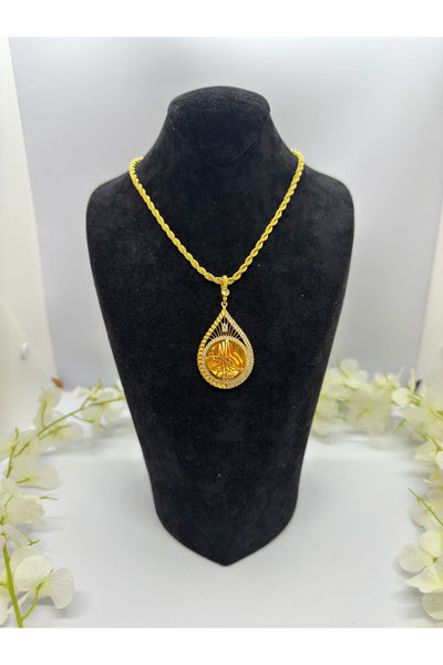 22 Ayar Altın Kaplama Taşlı Osmanlı Tuğrası Motif Set Lvd514